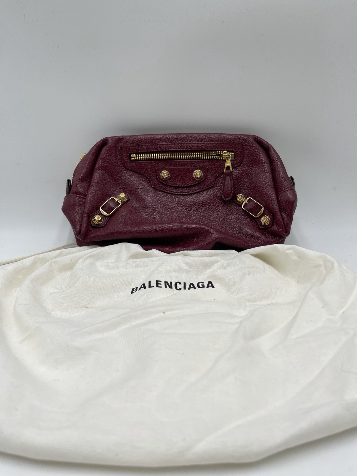 Astuccio donna Balenciaga Cassis pelle di agnello gigante oro 12 portamatite M