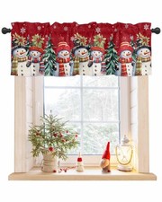 Christmas Valance for Windows Snowman 54"W x 18"L Pack of 1 , Red