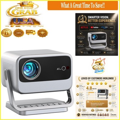 Mini 4K Projector 3500 ANSI WiFi Bluetooth Auto Focus 1080p HDR Home