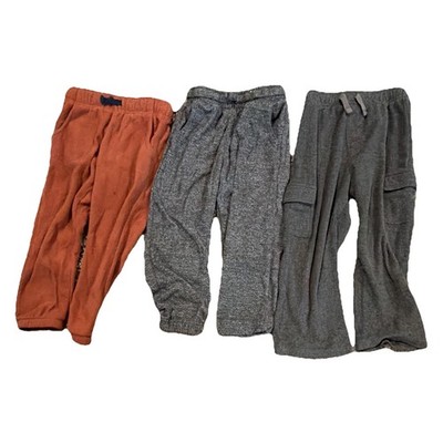 Cat & Jack and Garanimals lot of 3. 4T Solid Jogger Pants Rust and Gray Pull-On
