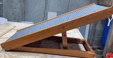 Solid Wood Pet Ramp w/ Carpeted Surface   Dog Cat Bed Couch Incline Assist Stair