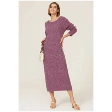 R-279 Rhode Women's Juno Wool Alpaca Long Sweater Dress S Quiet Luxury 