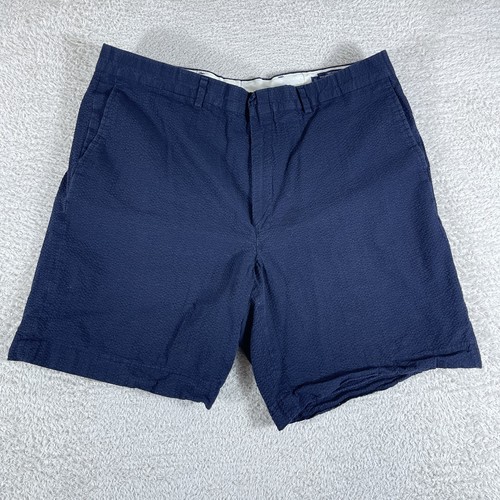 J Press Shorts Herren 40 Blau Seersucker Made in USA Preppy Golf Ivy League Yale