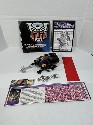 Transformers G1 Insecticons Bombshell 1985 Complete W/ Stats Card & Instructions