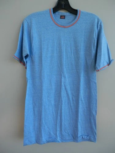 Vintage 1970's Life International T-Shirt Men's Linke Denim Look Jockey Blue Med