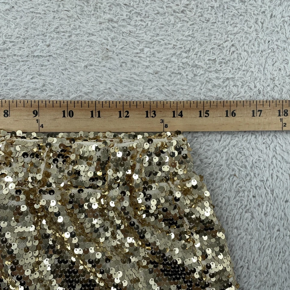 Pantalones Cortos Sinceramente Jules Lentejuelas Doradas Para Mujer Grandes Forrados Cintura Elástica Fiesta Glamour Foto 3 de 4