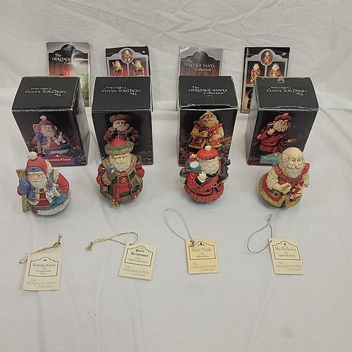 The Heritage Santa Collection Roly Poly 4 Vintage Christmas Figures w Boxes Lot - Picture 5 of 17