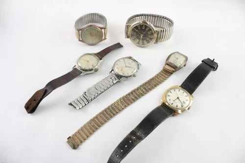 Assorted Vintage Mechanical Watches Tissot Bulova Timex SPARES/REPAIRS x 6