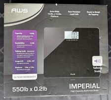 AWS Imperial XL-550 High Capacity Talking Bathroom Scale 550 lbs 250kg
