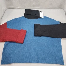 Elan Colorblock Turtleneck Sweater Size M - NEW