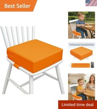 Stylish Orange Travel Booster Seat for Toddlers Safe, Non-Slip Easy Clean