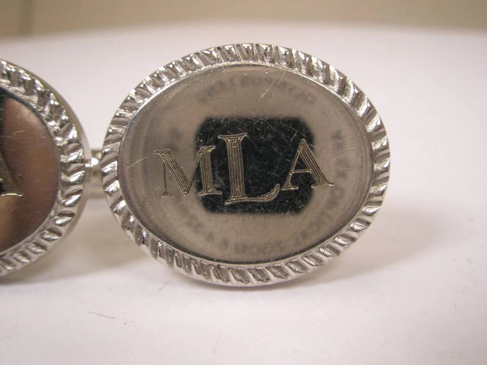 MLA Sterling Silver Monogram Initial Letter Vintage RAVI RATAN Cuff Links - Image 4 of 4
