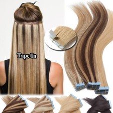 60pcs Thick Tape In Russian Remy Human Hair Extensions Skin Weft Balayage 150g 