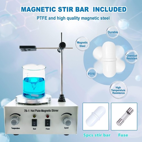 YaeCCC 79-1 1000 ml piastra calda digitale agitatore magnetico laboratorio miscelatore riscaldamento 2400 giri/min - Foto 4 di 8