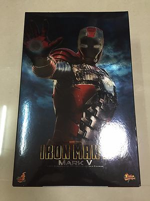 Hot Toys MMS 145 Iron Man 2 Mark V 5 Tony Stark 12 inch Action Figure NEW 
