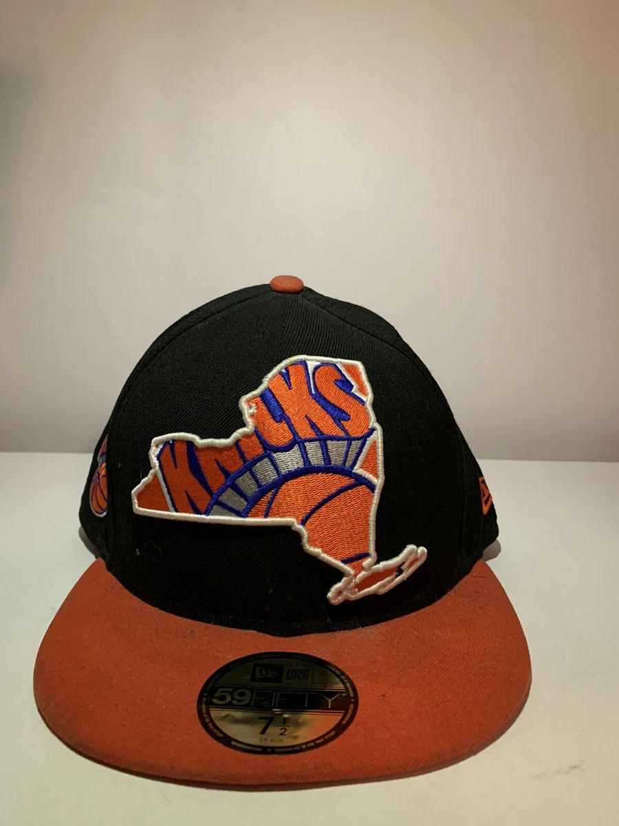 New York Knicks New Era 59FIFTY Fitted Hat - Size 7 1/2 Orange Brim