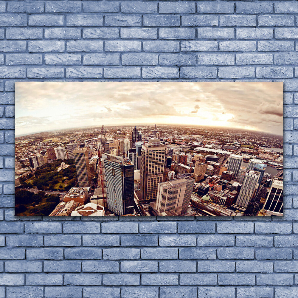 Tableau horizontal 140x70 impression sous verre pour décoration murale ville