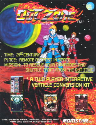 Out Zone Arcade FLYER Original 1990 NOS Video Game Artwork Space Age OutZone