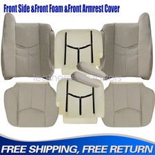 For 2003 2004-2006 Cadillac Escalade Front Bottom Top Perforated Seat Cover Tan