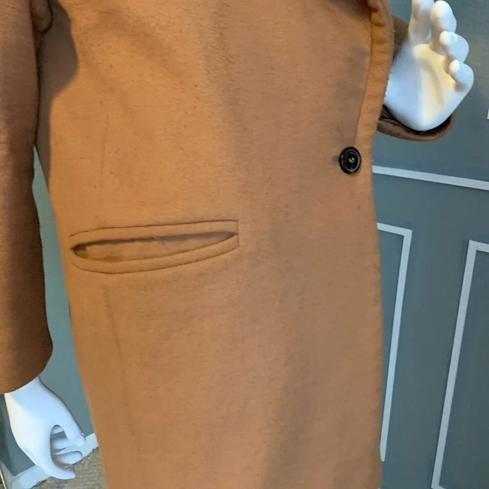 Zara Camel Double Breasted Buttoned Oat Size Xl. - image 11