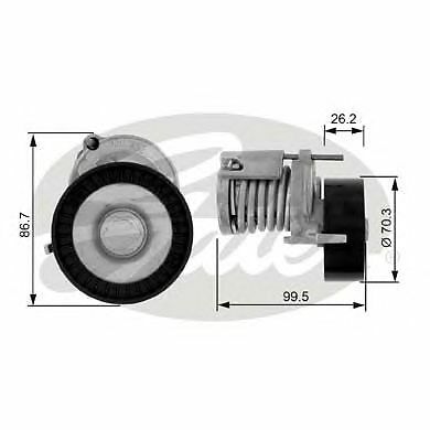GATES V-RIB BELT TENSION PULLEY for VW LUPO 1.4 2000-2005 - Picture 2 of 8