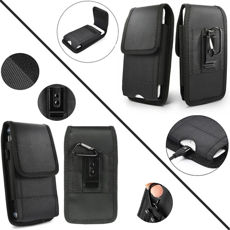 Funda tipo billetera vertical para teléfono celular con clip para cinturón para iPhone Samsung. Foto 2 de 4