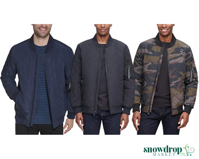 men's quilted patch bomber jacket