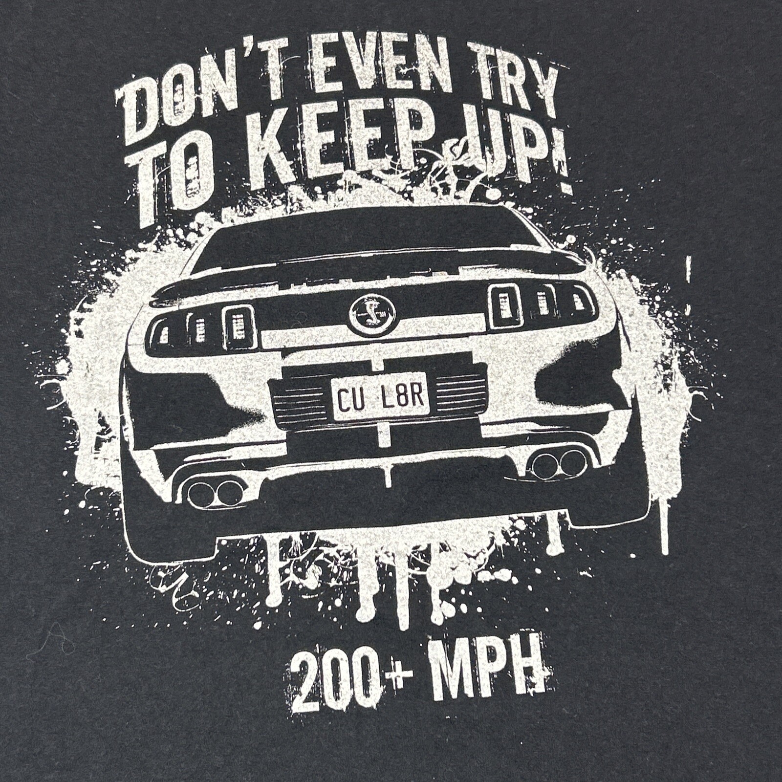 PONY Ford Mustang Cobra Camicia Adulto Grande Auto Nera Auto Racing Uomo