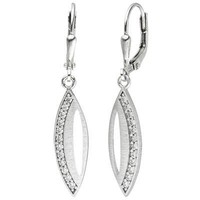 OhrhäNger Aus 925 Silber Spitzoval Mit 24 Zirkonia Weiß Ohrringe Halsschmuck
