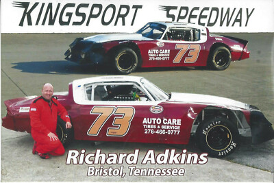 RICHARD ADKINS ''AUTO CARE'' #73 KINGSPORT SPEEDWAY NASCAR WHELEN SERIES POSTCARD
