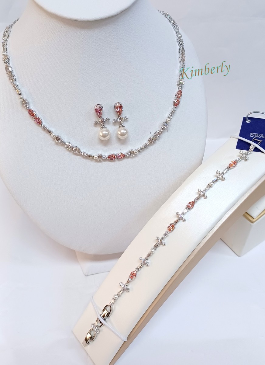 Swarovski Perfection Set Necklace/Bracelet/Earrings Crystal RHS NEW 5515515
