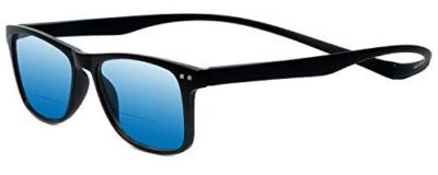 Magz Astoria Magnetic Polarized Bi-Focal Sun glasses in Black/Blue Mirror +1.00