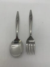 Lasting Rose Oneida Stainless Baby Fork And Spoon Set Deluxe Community