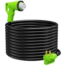 RV Power Cord 50 ft 50 amp Rain Proof 90° Twist Lock Connector, 50 Foot / 50Amp
