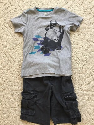 Lot Vêtements Garçon Tea Collection M 6-7 Ans T-shirt Moto Gris Et Short Cherokee