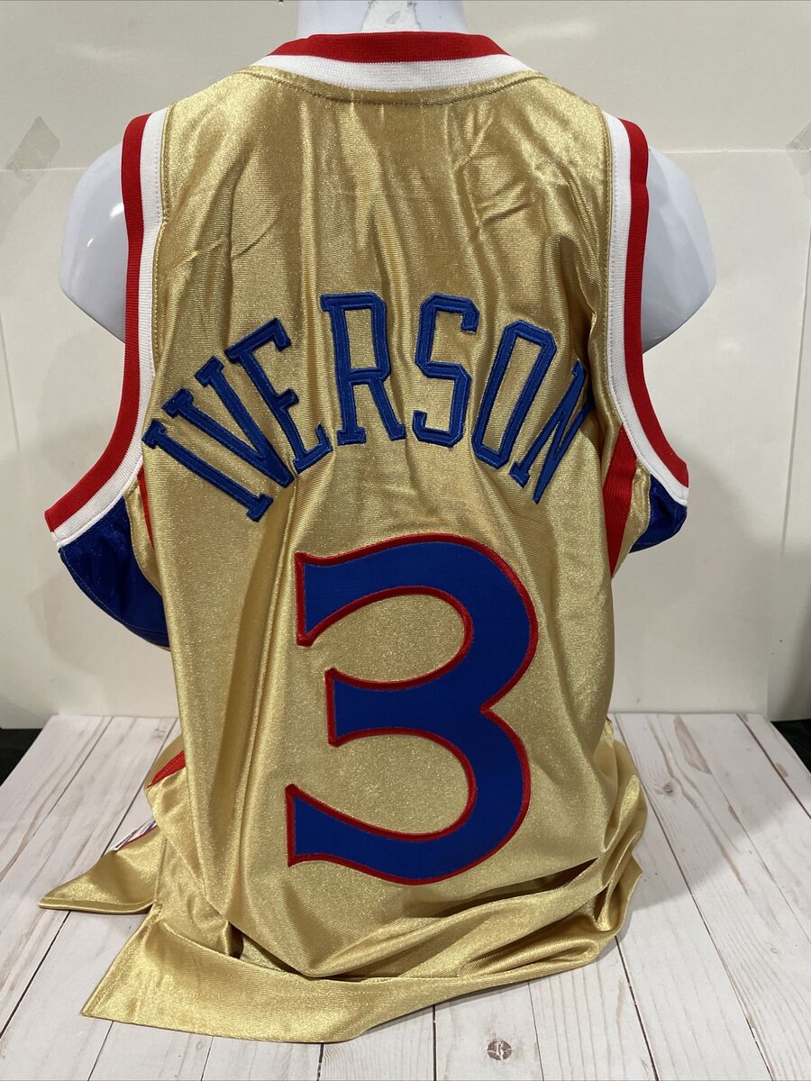 Mitchell & Ness Iverson Gold 76ers 75th Anniversary 1996-97 Mitchell & Ness Iverson Gold 76ers 75th Anniversary 1996-97