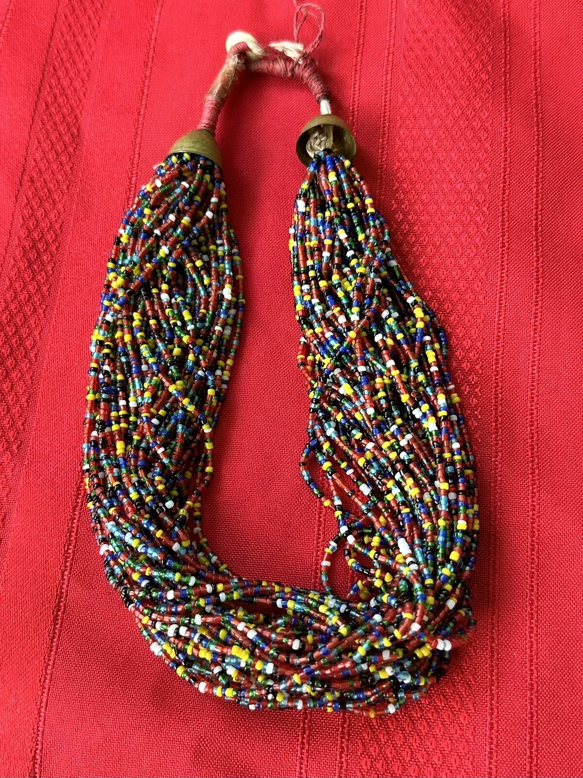 Handmade Native Multi-Strand Seed Bead Necklace - image 2