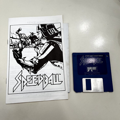 Speedball Atari St  3.5'' Disk Manual and Poster Video Game Spotlight Software
