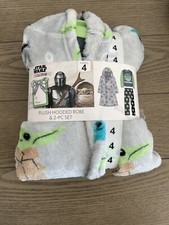 Baby Yoda Star Wars Plush Hooded Robe And Pj Set Size: Youth XSmall 4 