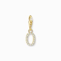 Thomas Sabo Charm AnhäNger Buchstabe O Silber Vergoldet WeißE Steine 1978-414-14