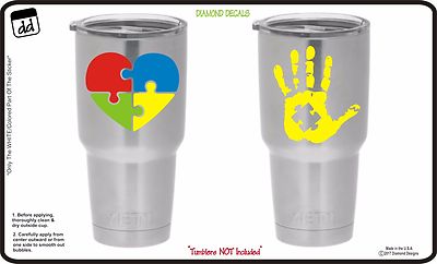 Autism Awareness Vinyl Decal (Set of 2) for Yeti Cup Tumbler Sticker RTIC  Ozark