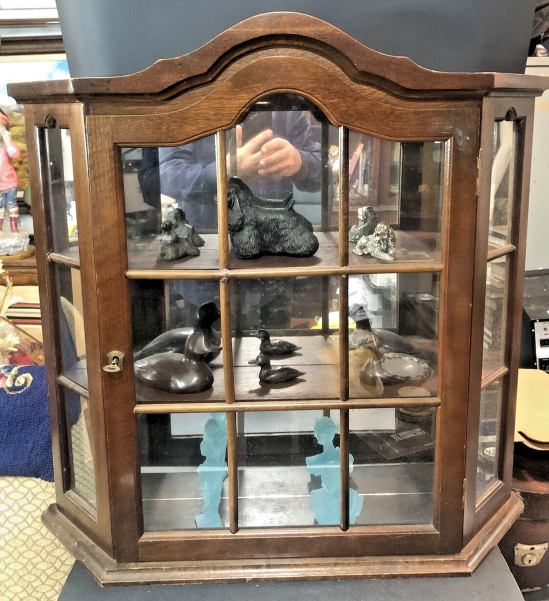 アンティーク雑貨 france vintage 50-60s small cabinet Vintage 1940-60s Tea Cupboard Cabinet With 2 Shelves & Lock