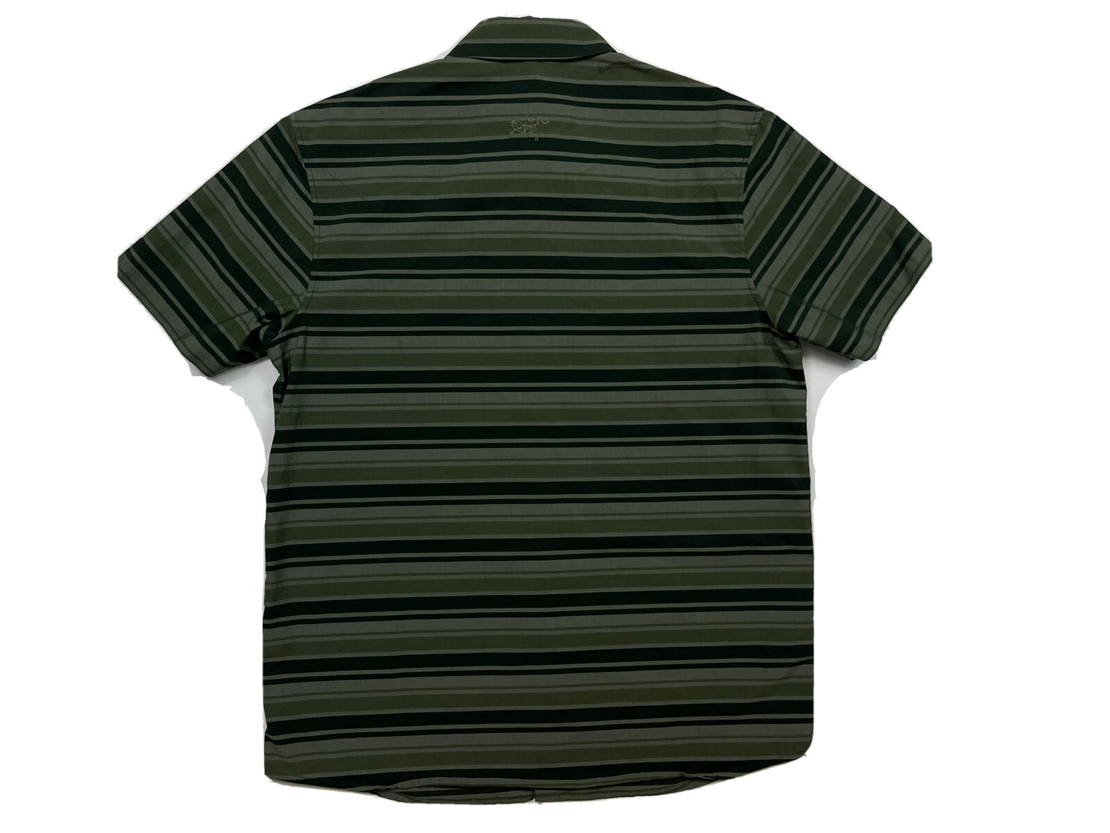 Arc'teryx Brohm camicia a righe manica corta con bottoni verde