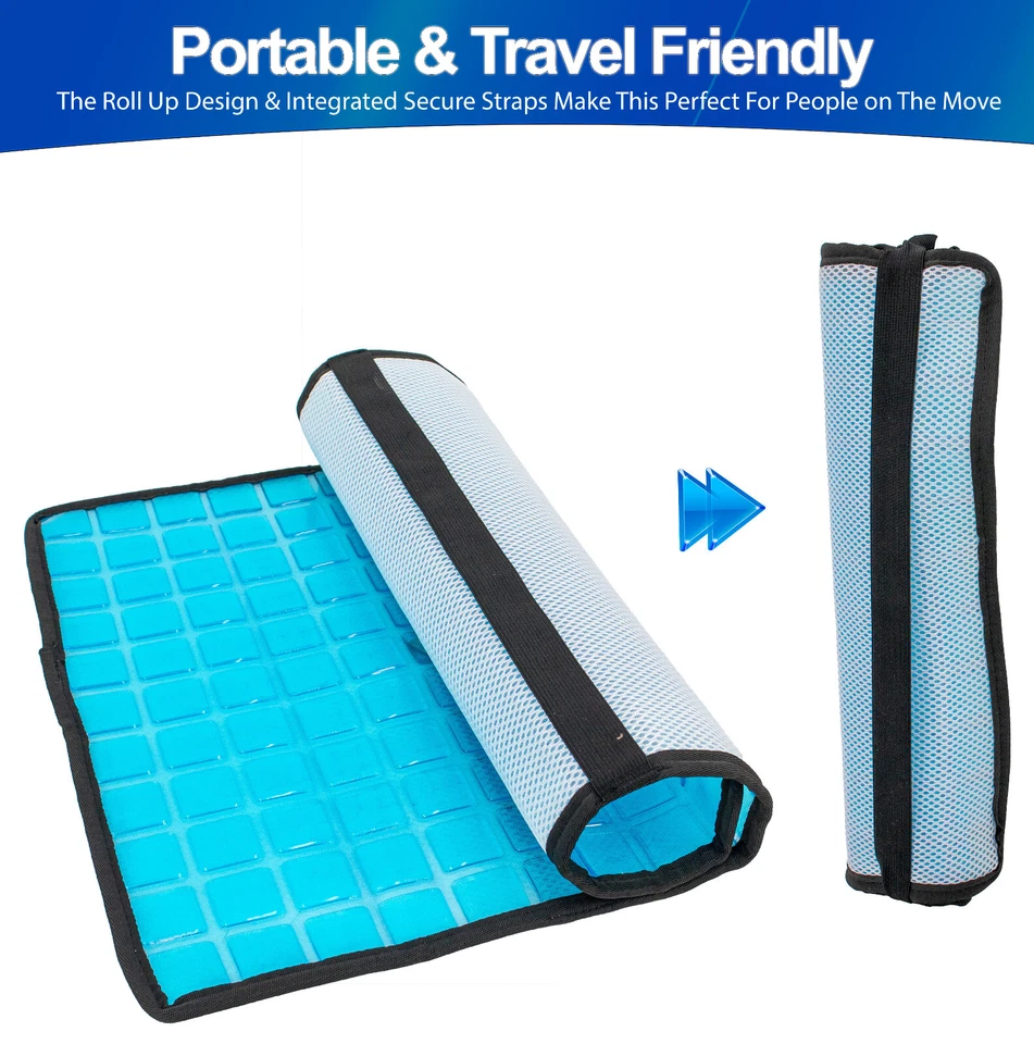 Almohadilla de almohada de gel de enfriamiento con células de gel de enfriamiento alfombrilla de enfriamiento para sofocos, perros y más Foto 3 de 4