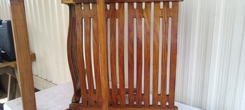 RARE Mid-Century Teak Rex Folding lawn Chair Elegant Unique brass inlay Comfy - Picture 23 of 23