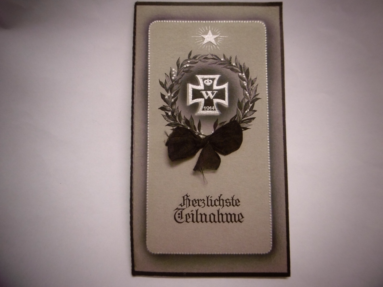 Schöne alte Trauerkarte "Herzlichste Anteilnahme", 1914