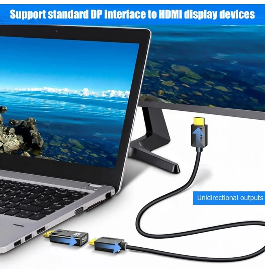 2 stück 4K DisplayPort zu HDMI Adapter, DP zuHDMI Konverter mit Audioübertragung - Bild 4 von 4