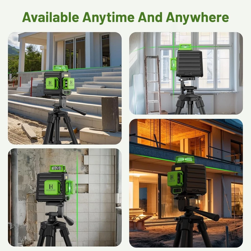 High Brightness 3x360° Laser Level - Perfect for Construction & Picture Hanging