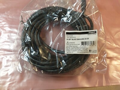 Legrand VS 20' Black Snagless C6 CM Patch Cord Cat 6 576-135-020 - Fast Ship