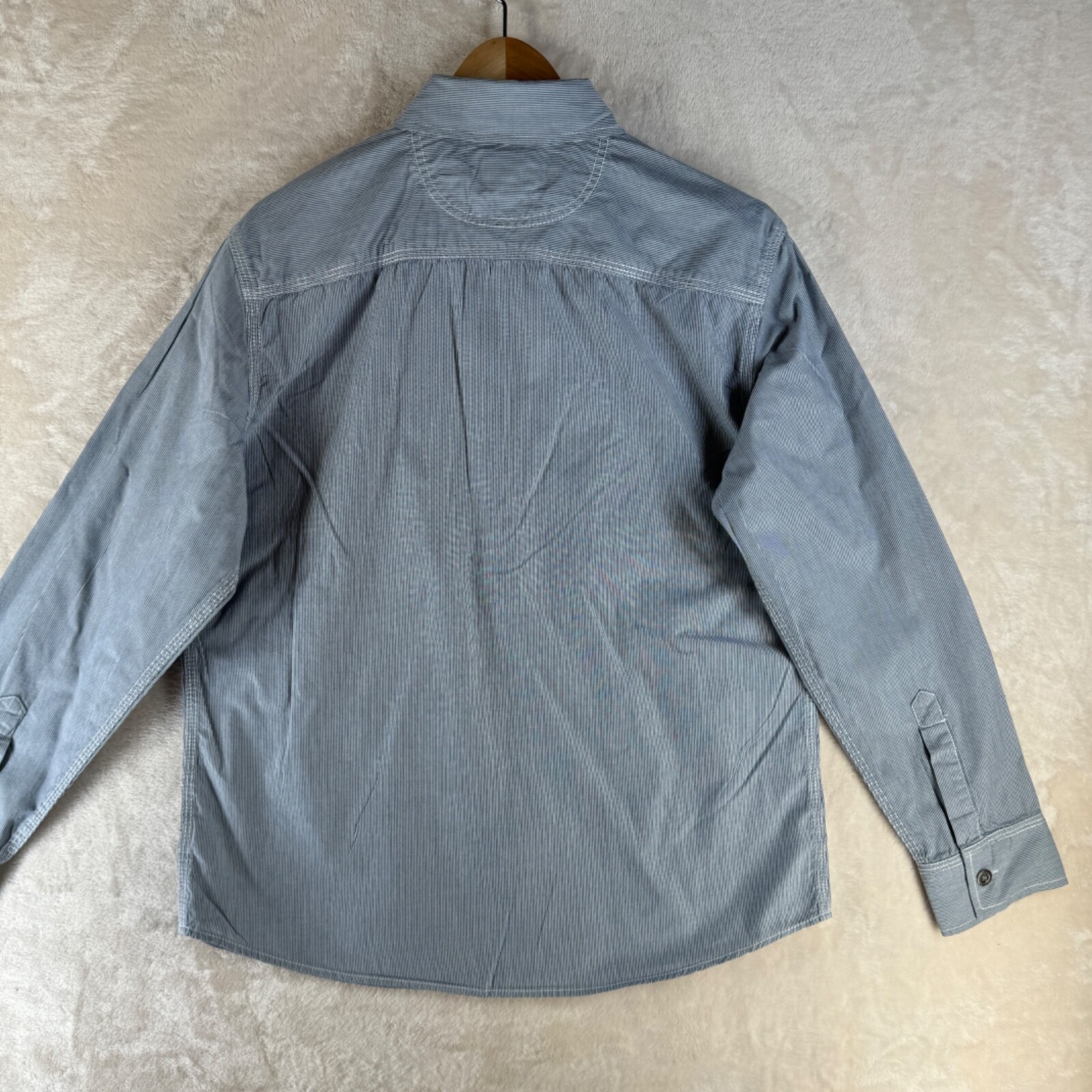 Converse One Star Men's Size M Blue Pinstripe Cotton Long Sleeve Casual Shirt thumbnail 15